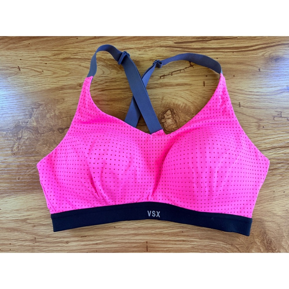 Victoria's Secret VSX Sport Perforated Mesh Racerback Sports Bra Neon Pink 32C